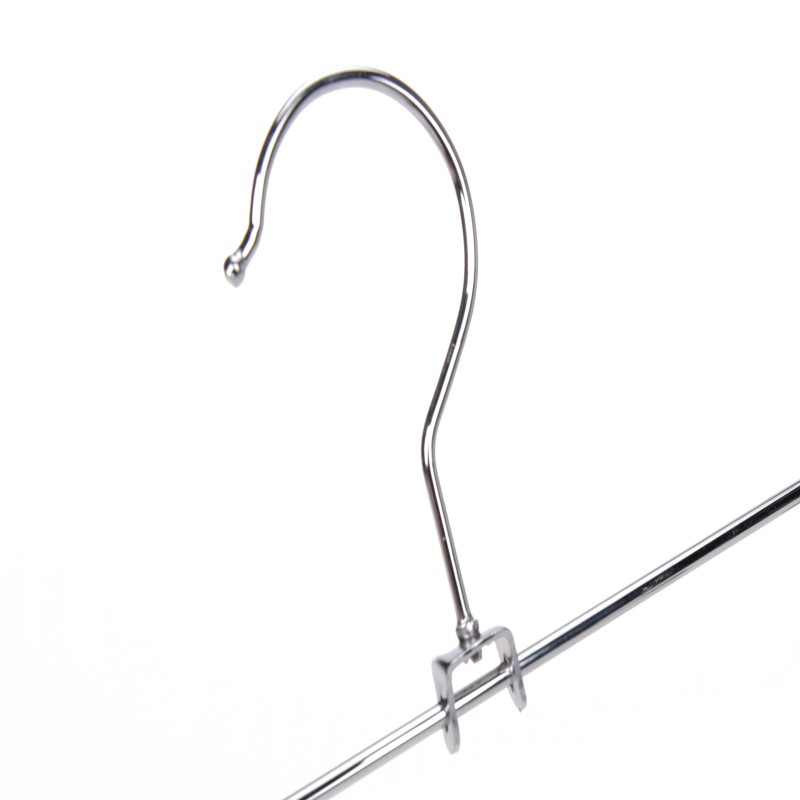 Fold able space saving metal pants hanger with clips