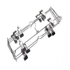 Fold able space saving metal pants hanger with clips