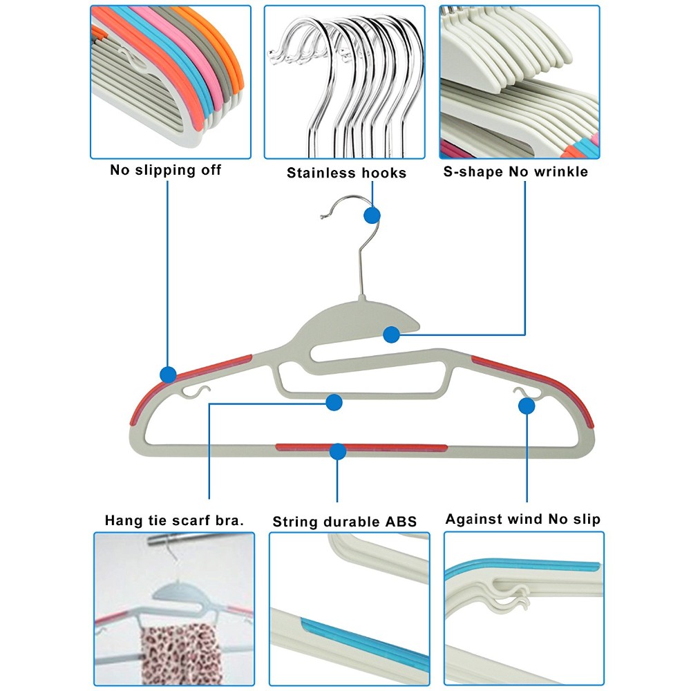 No stretching collar custom color plastic hangers