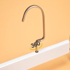 Cost effective clothing white wooden hanger clothes hangers with clips for pants