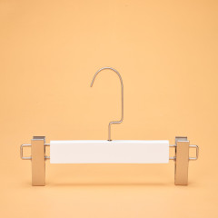 Cost effective clothing white wooden hanger clothes hangers with clips for pants