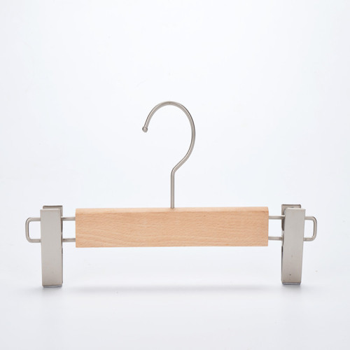 Hot selling cost effective beech wooden clip hanger