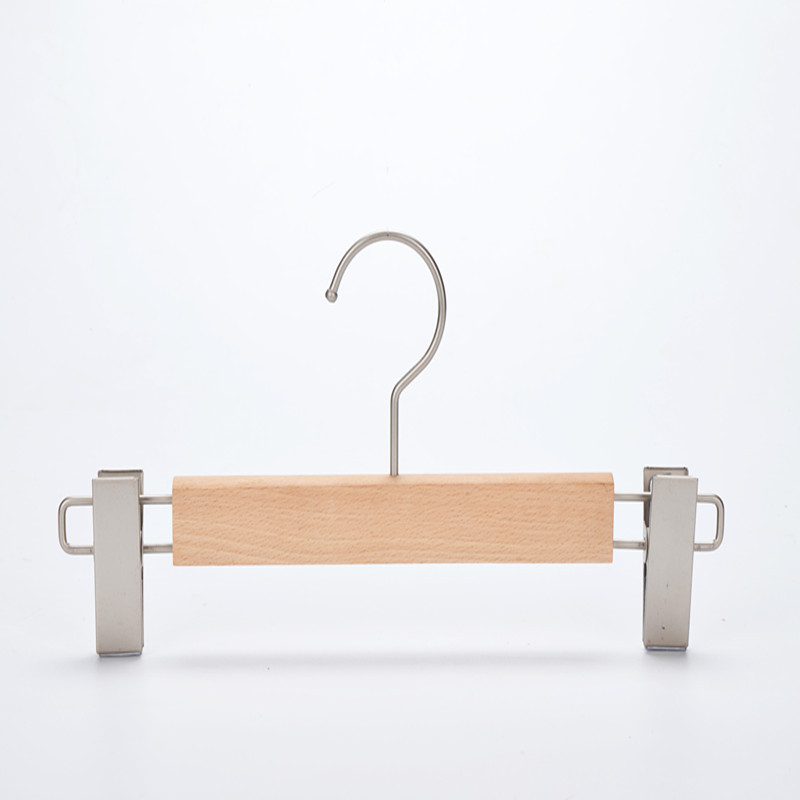 Hot selling cost effective beech wooden clip hanger