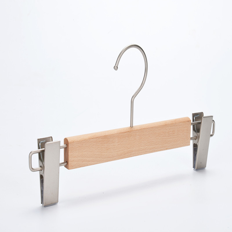 Hot selling cost effective beech wooden clip hanger