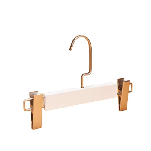 Cost effective clothing white wooden hanger clothes hangers with clips for pants