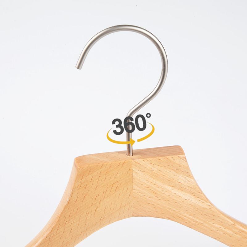 Exquisite natural non-slip velvet wooden hangers
