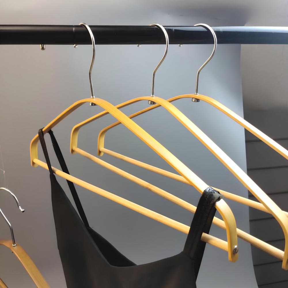 space saving bamboo hangers