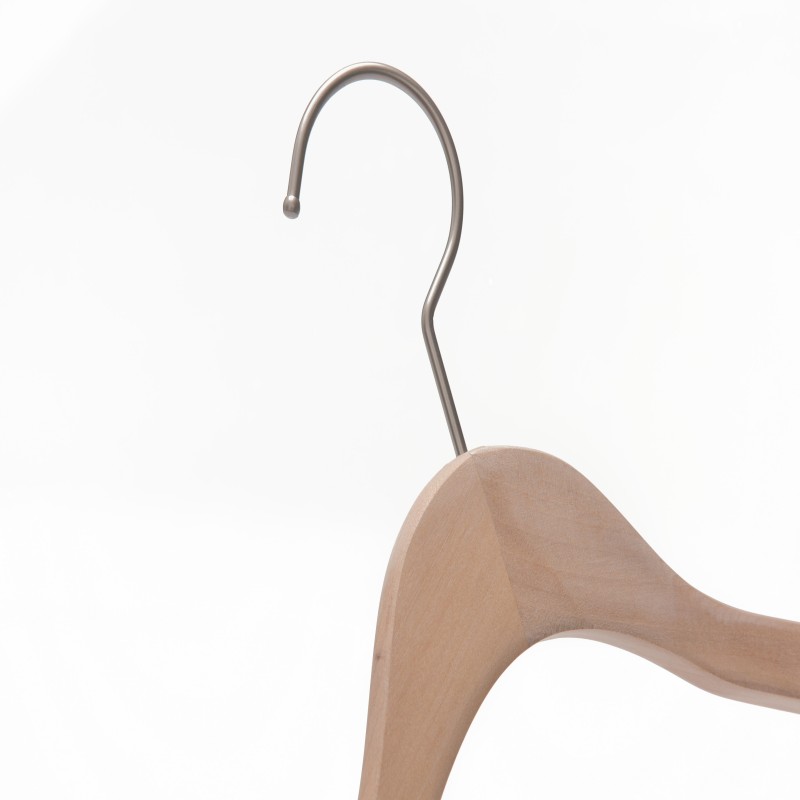 Wholesale Non Slip Natural Wooden Hangers Rubber