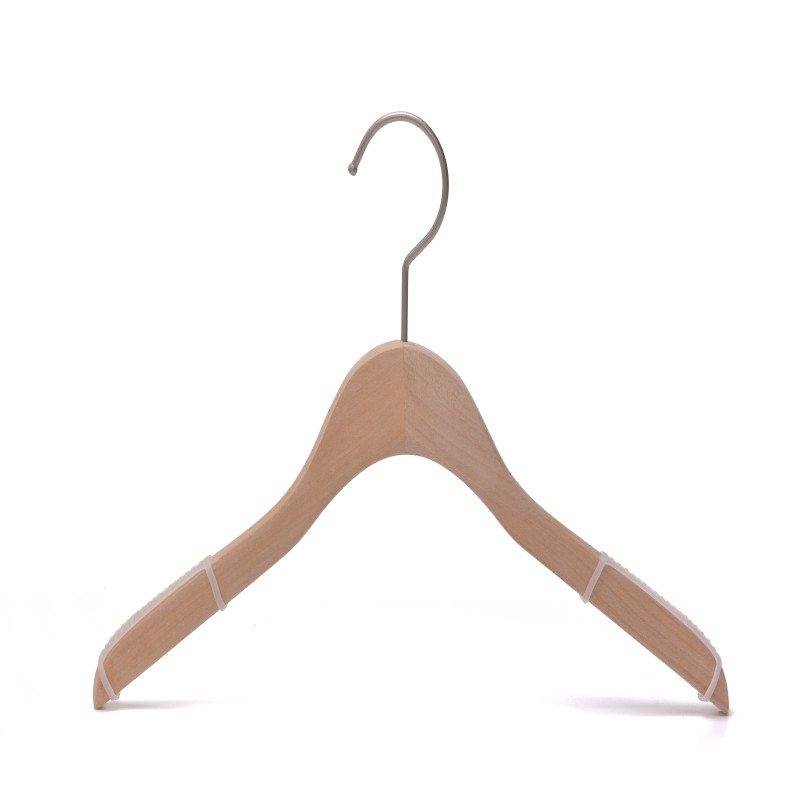 Wholesale Non Slip Natural Wooden Hangers Rubber