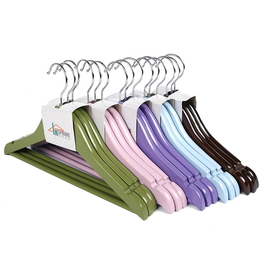 Colorful hot sale closet women wood hangers