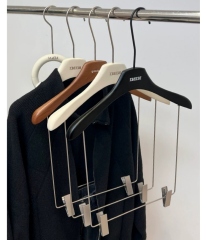 Custom Metal Hook Wood Hanger with Clip