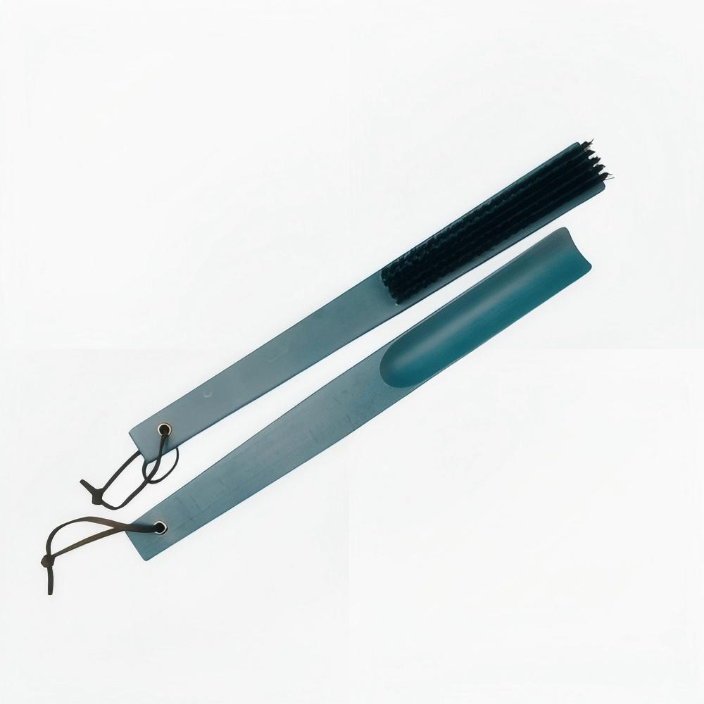 Blue color custom hotel supplies wood hanger brush shoehorns