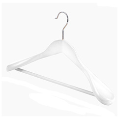 White color wood coat suit wide shoulder hanger