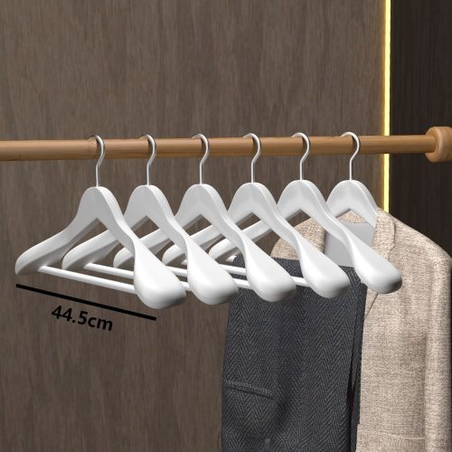 White color wood coat suit wide shoulder hanger