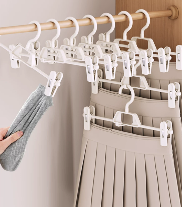 plastic pant hanger with clips