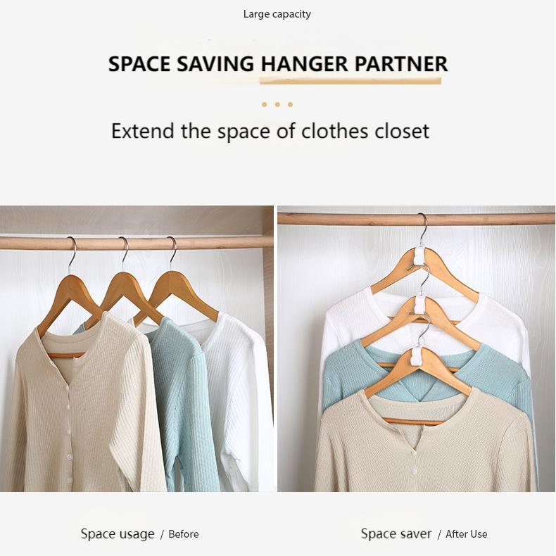 space saving clothes hanger connector hooks
