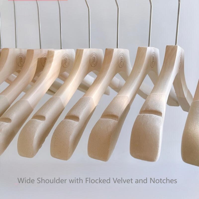 wide shoulder wooden hangers