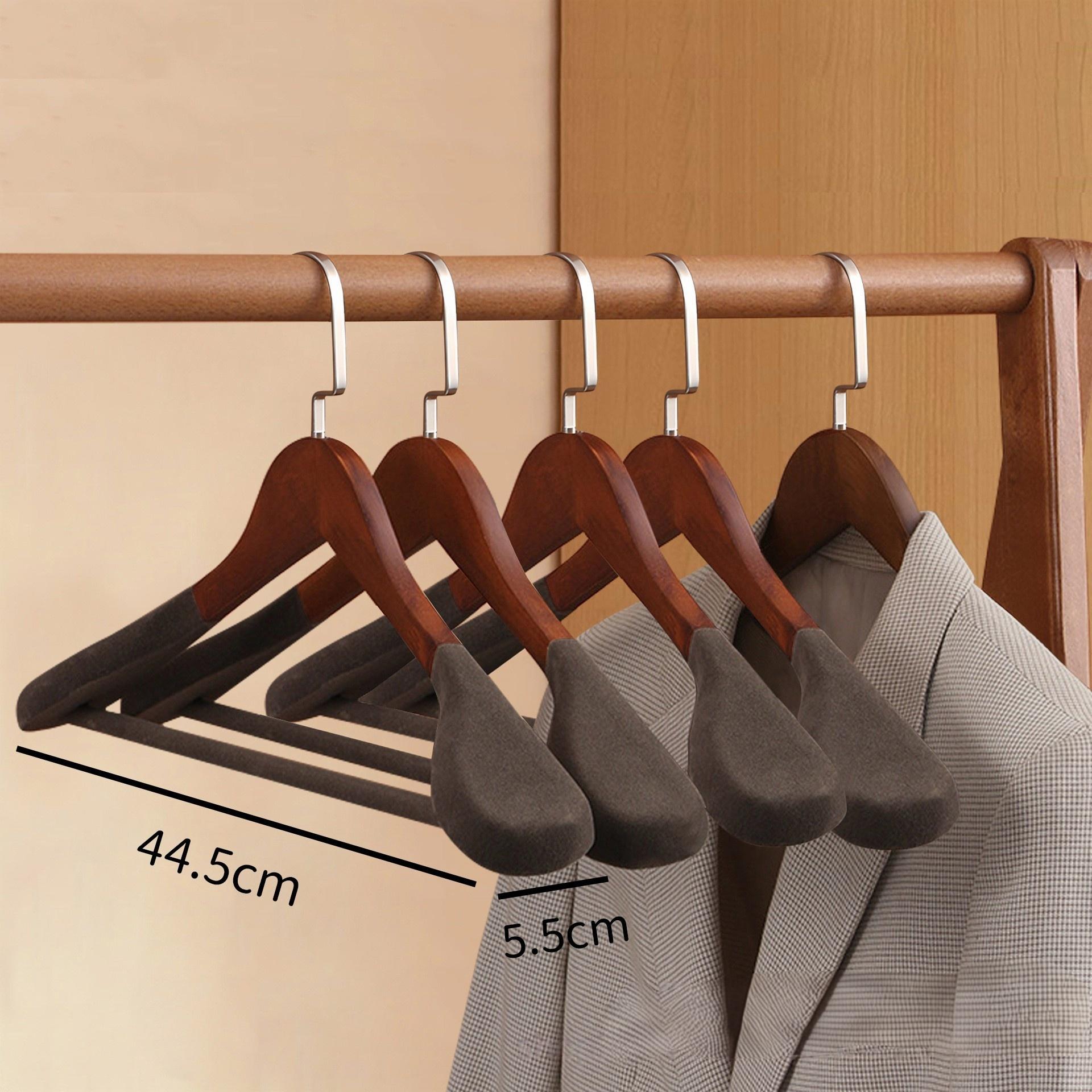 luxury wood flocked coat hanger
