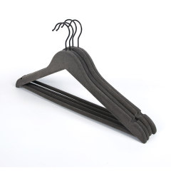 Inspring Black Flocked Wood Luxury Clothes Hangers