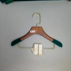 Custom Color Flocked Shoulder Wood Hangers with Clips