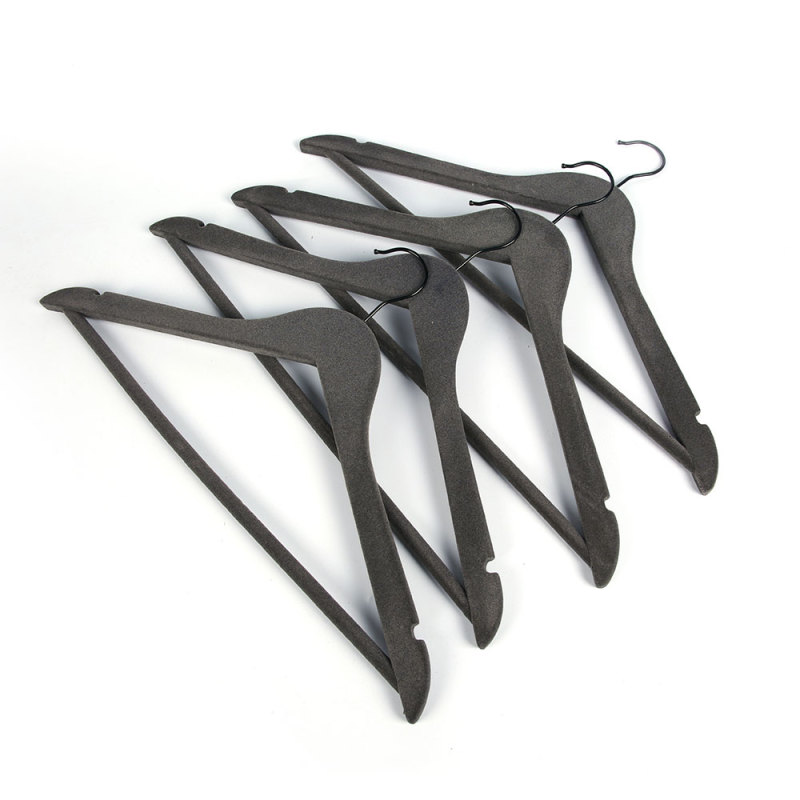 Inspring Black Flocked Wood Luxury Clothes Hangers