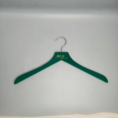 Custom Color Flocked Shoulder Wood Hangers with Clips