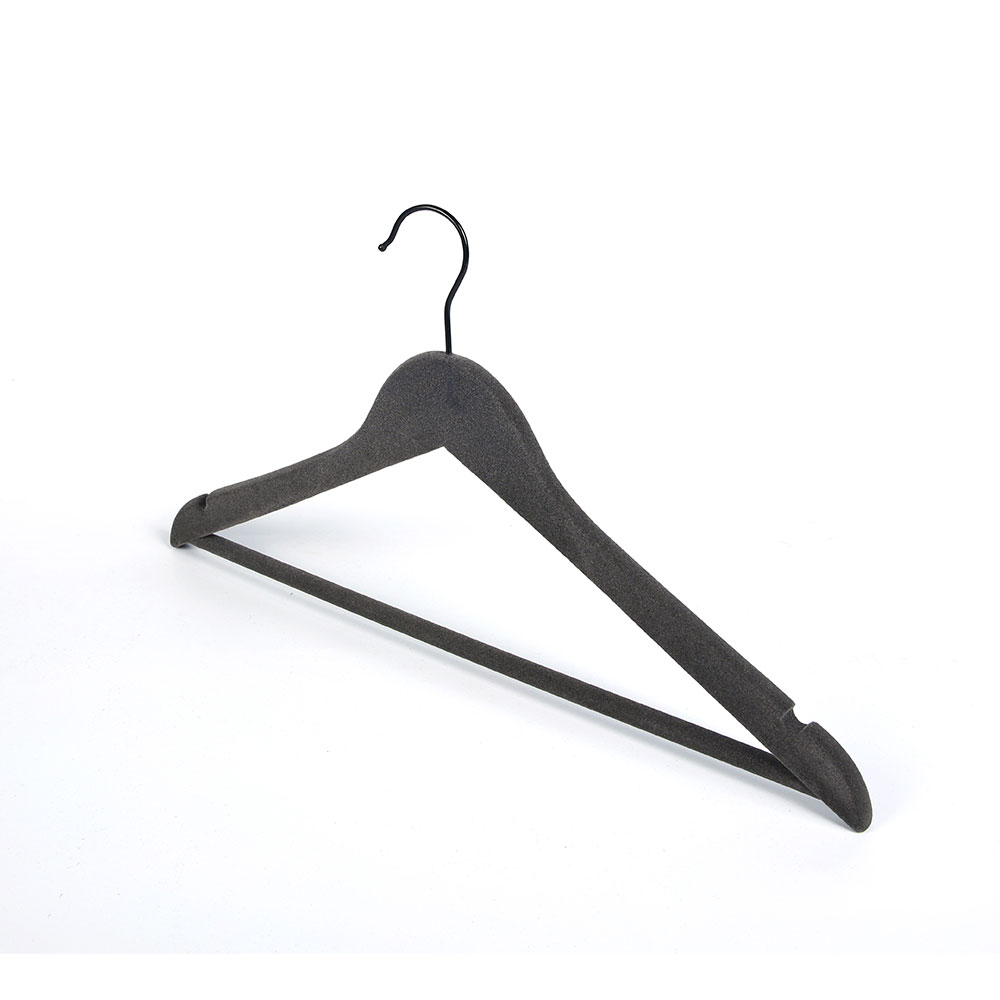 Inspring Black Flocked Wood Luxury Clothes Hangers