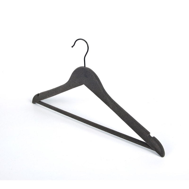 Inspring Black Flocked Wood Luxury Clothes Hangers