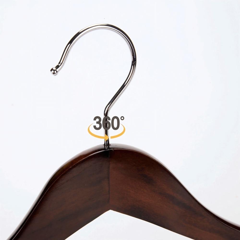Dark Wood Custom Logo Suit Clothes Hangers