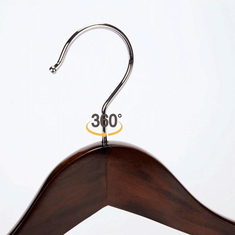 Dark Wood Custom Logo Suit Clothes Hangers