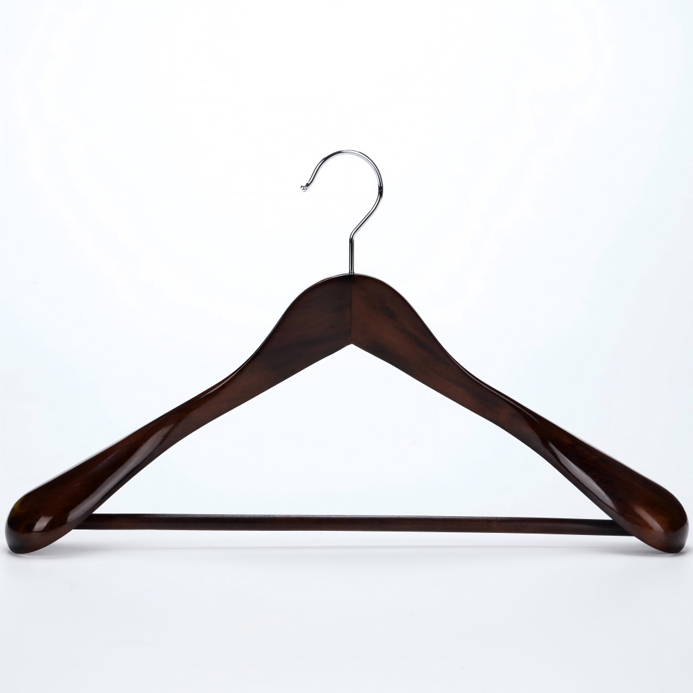 Dark Wood Custom Logo Suit Clothes Hangers