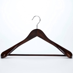 Dark Wood Custom Logo Suit Clothes Hangers