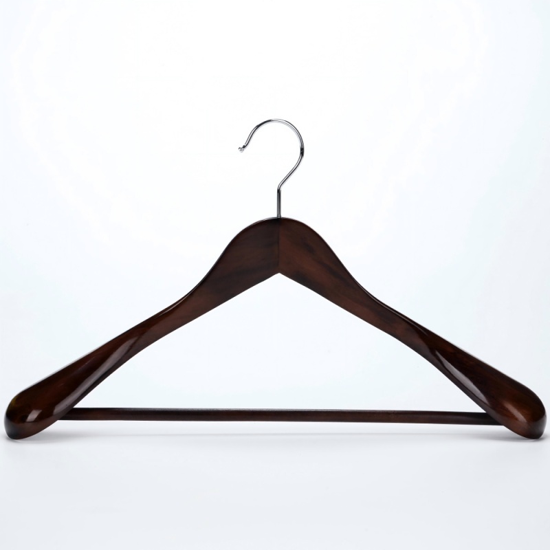 Dark Wood Custom Logo Suit Clothes Hangers