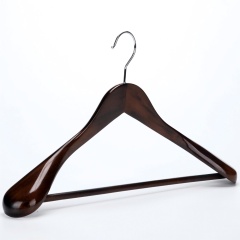Dark Wood Custom Logo Suit Clothes Hangers