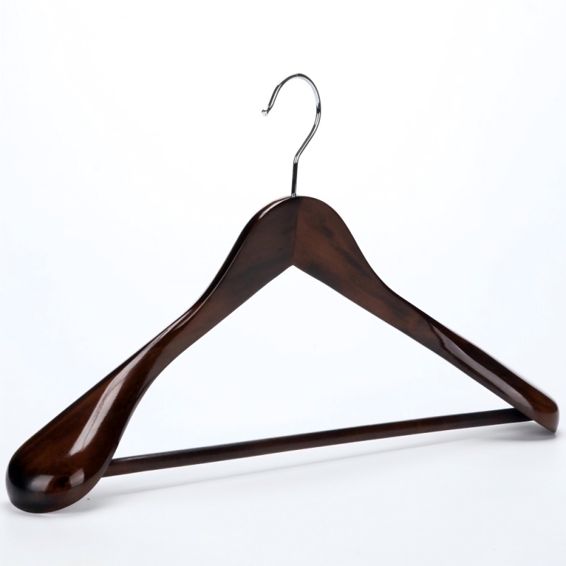 Dark Wood Custom Logo Suit Clothes Hangers