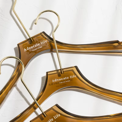 Custom bulk coat boutique acrylic plastic hanger with logo
