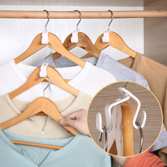 Space saving plastic clothes hanger partner connector hooks
