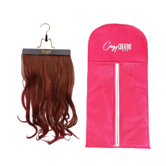 Custom color wood hanger PVC with zipper wig bags