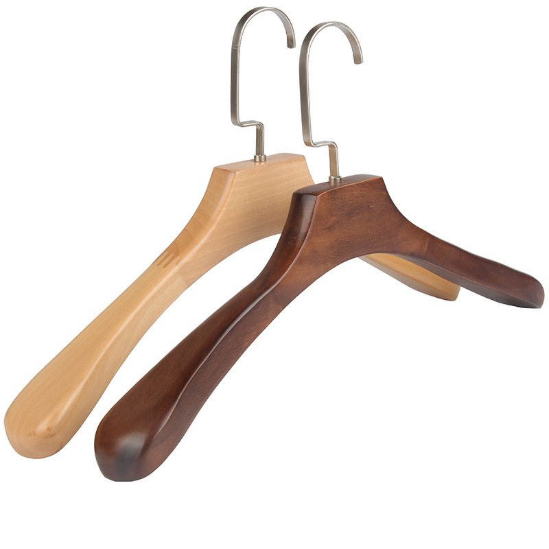 Custom wide shoulder wooden hangers for wedding dress