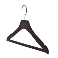 Custom wooden clothes hanger with square anti slip bar