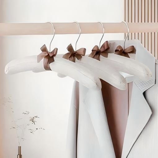 Wholesale satin padded hanger covers cotton linen