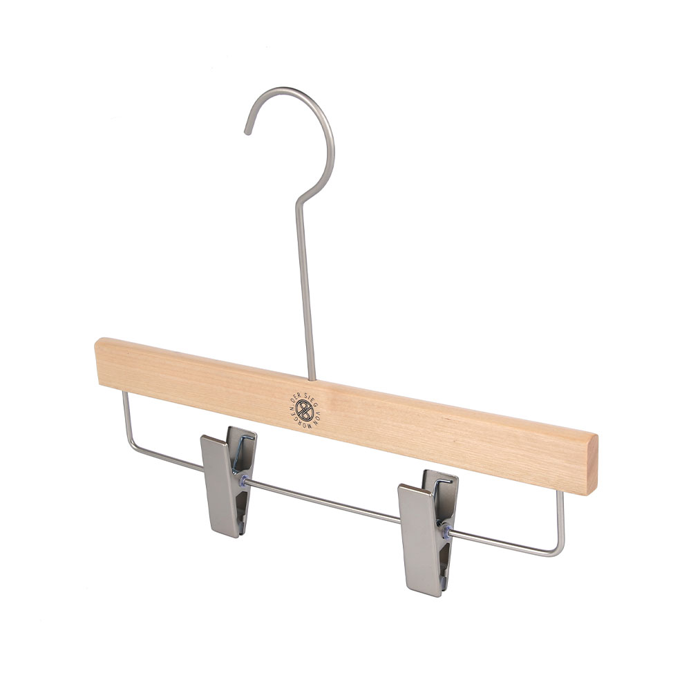 wooden pant hangers with clips