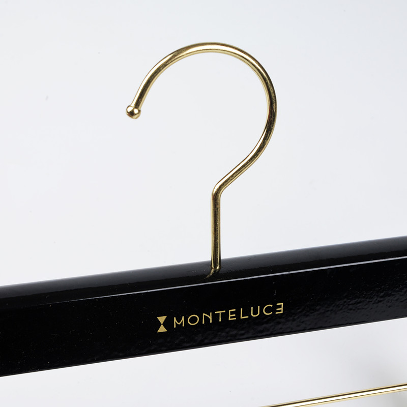 Custom wooden pants golden clips hangers
