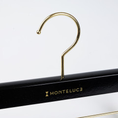 Custom wooden pants golden clips hangers