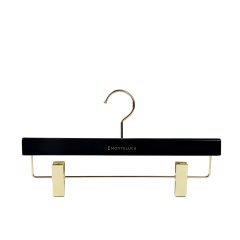 Custom wooden pants golden clips hangers