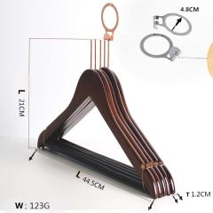 Walnut wood anti theft metal loop hangers