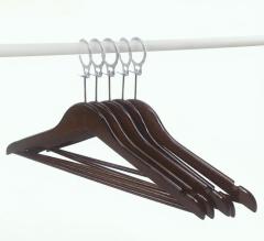 Walnut wood anti theft metal loop hangers