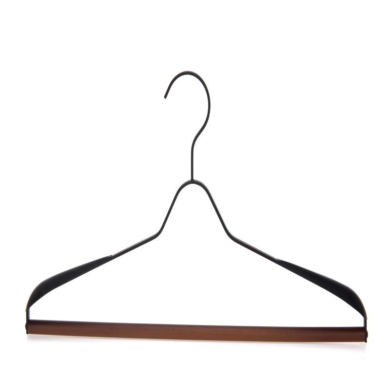 Metal Hangers Beech Wooden Bar Black hanger