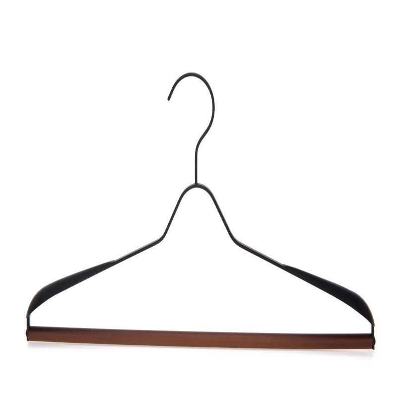 Metal Hangers Beech Wooden Bar Black hanger