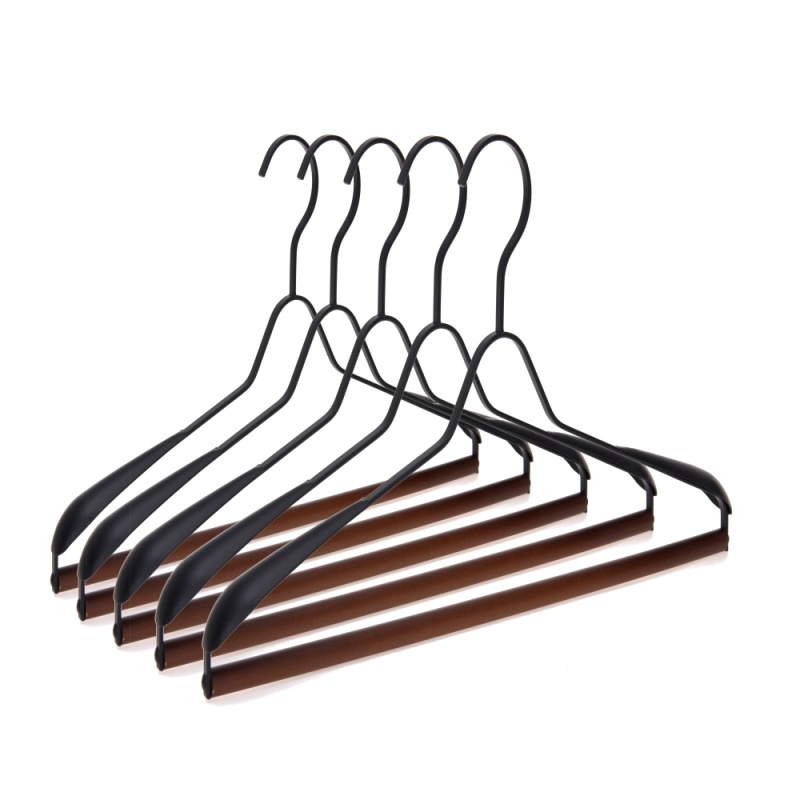 Metal Hangers Beech Wooden Bar Black hanger